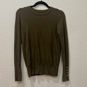 Forest Green Sweater with Gold buttons